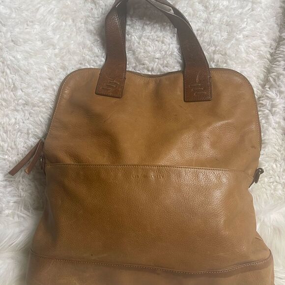 Cynthia Rowley leather tan & Brown Medium satchel . - Picture 3 of 12